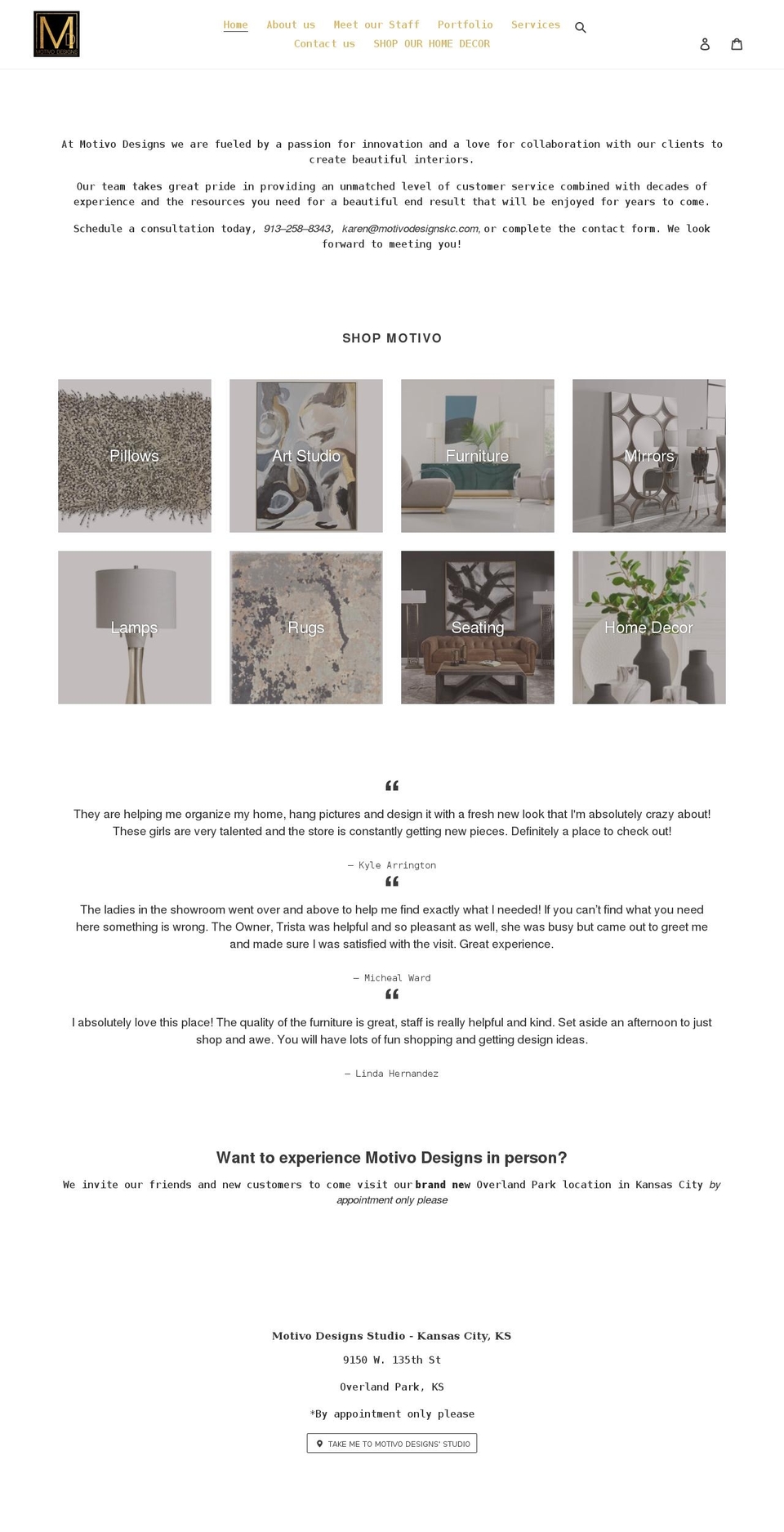 motivodesignskc.com shopify website screenshot