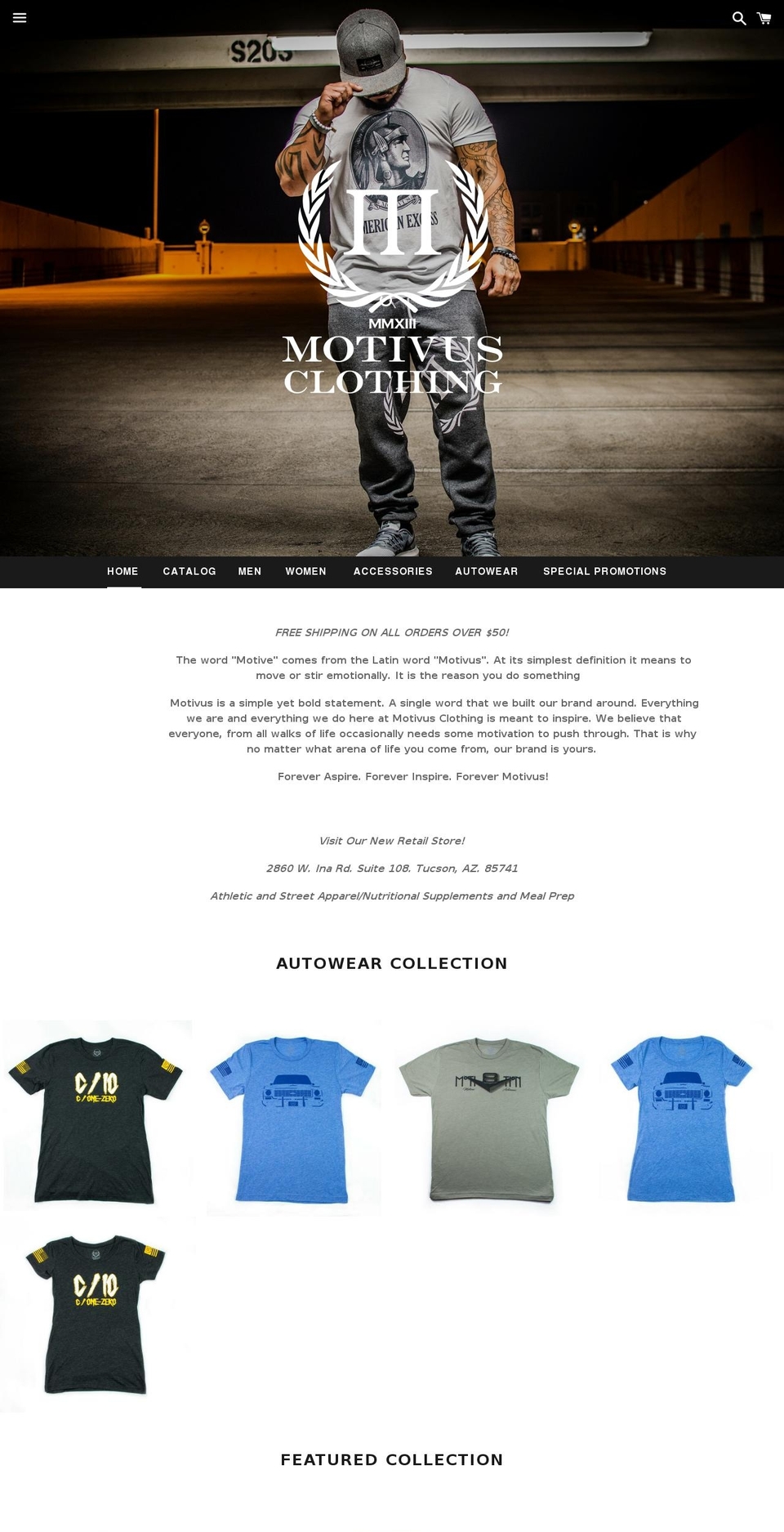 motivusclothing.com — Shopify storefront screenshot