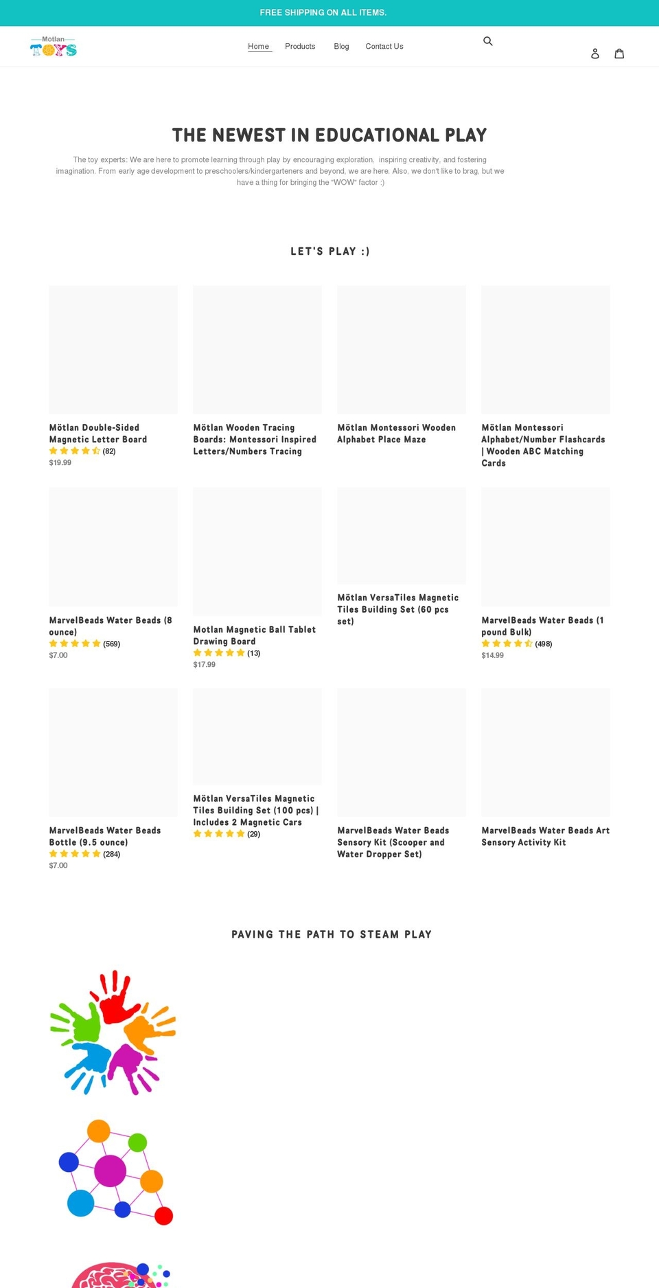 motlantoys.com shopify website screenshot