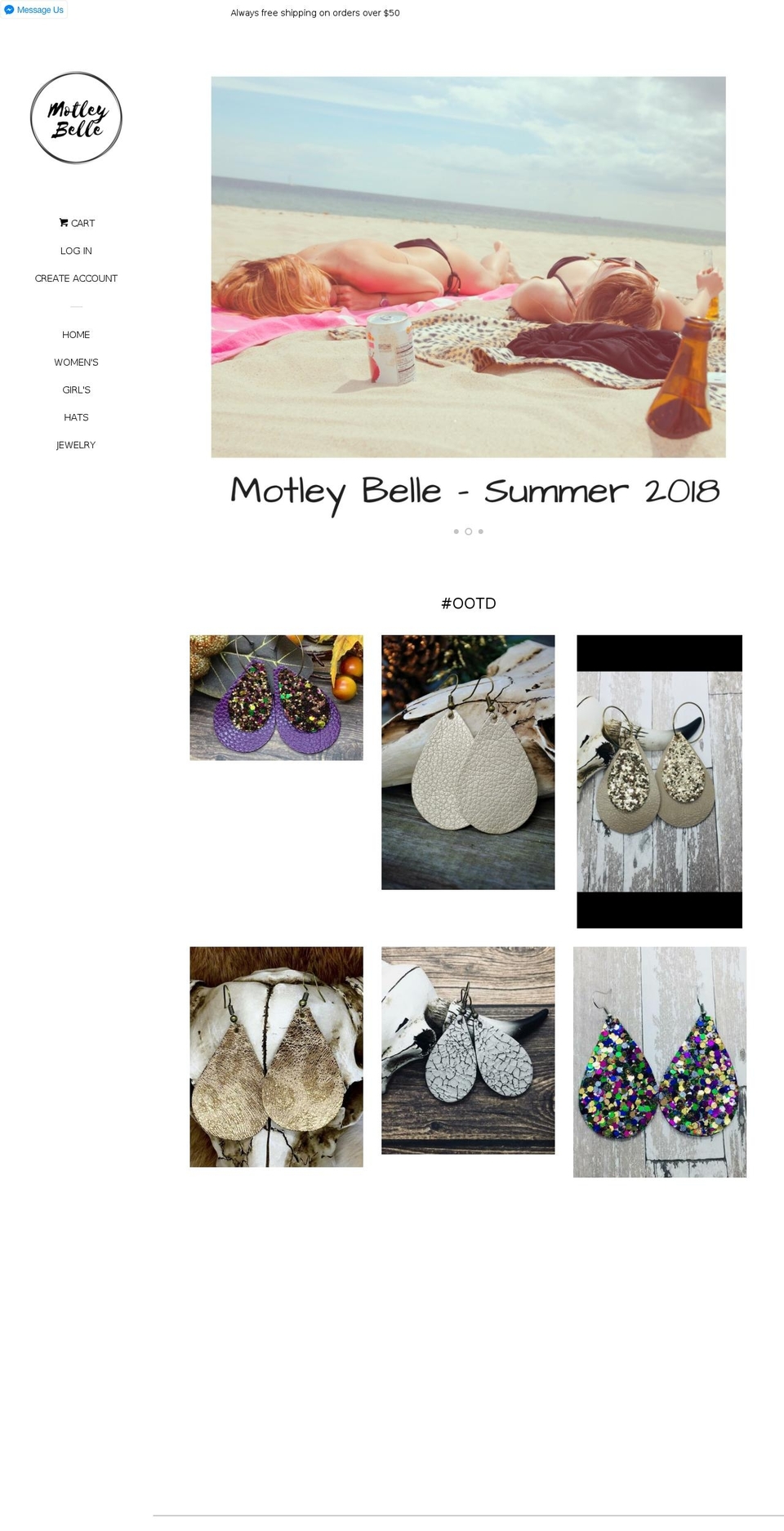 motleybelle.com shopify website screenshot