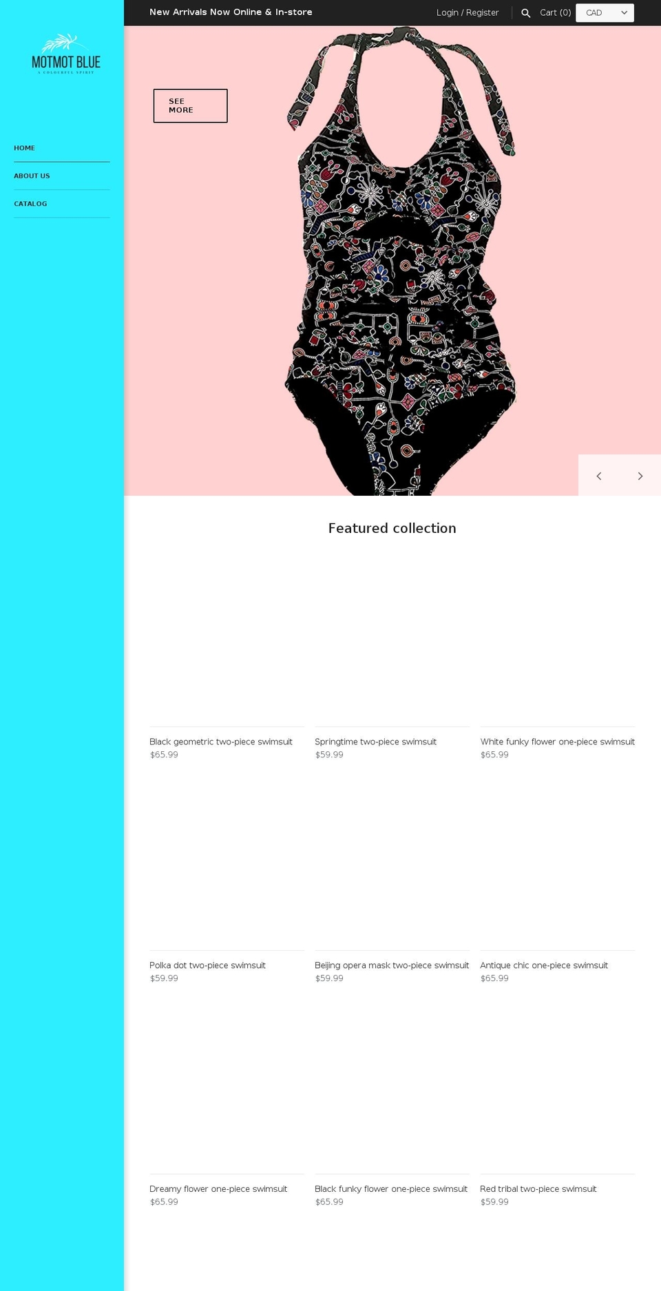 motmotblue.com — Shopify storefront screenshot