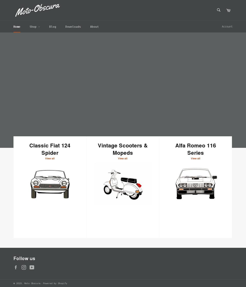 moto-obscura.com shopify website screenshot
