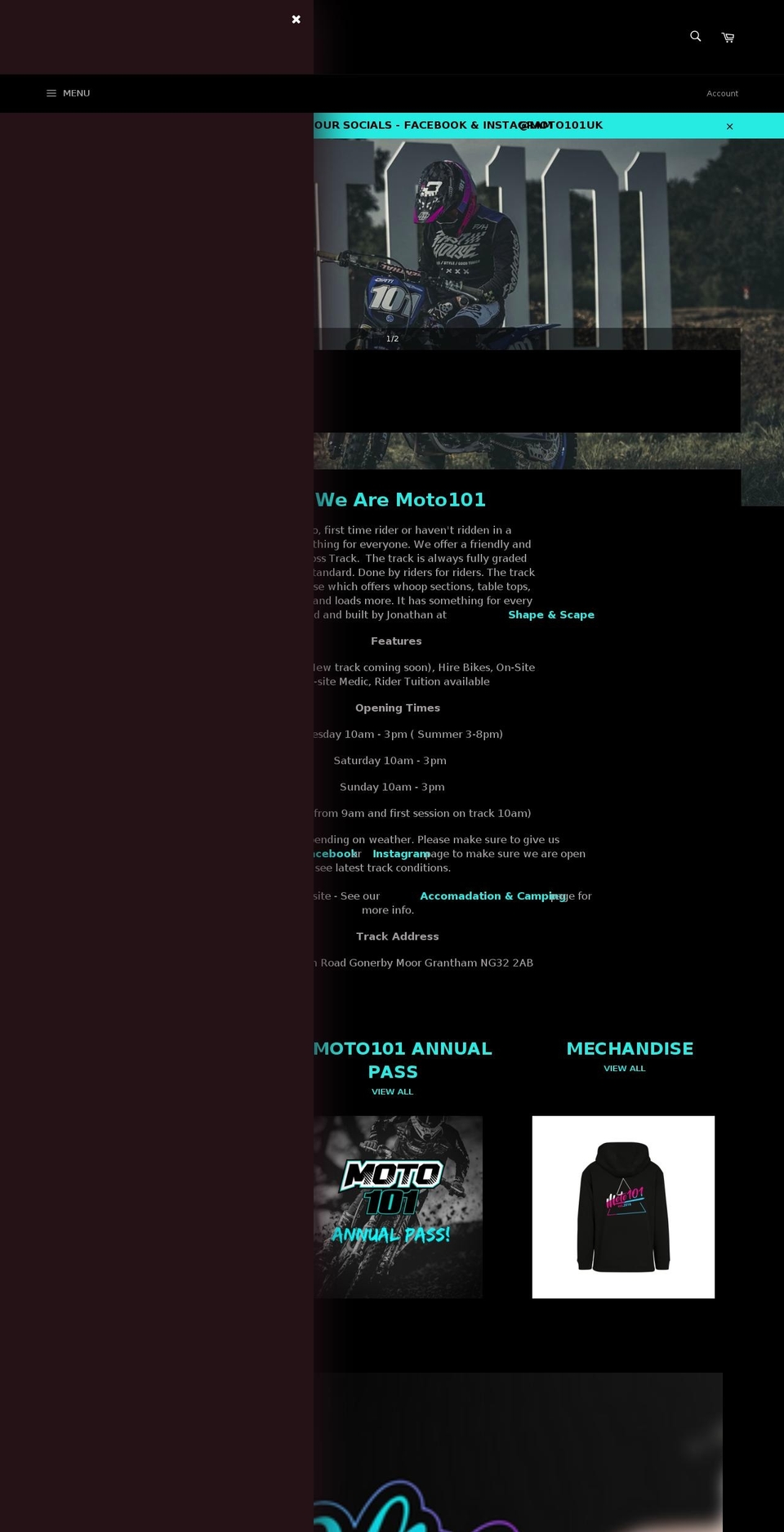 moto101.co.uk shopify website screenshot