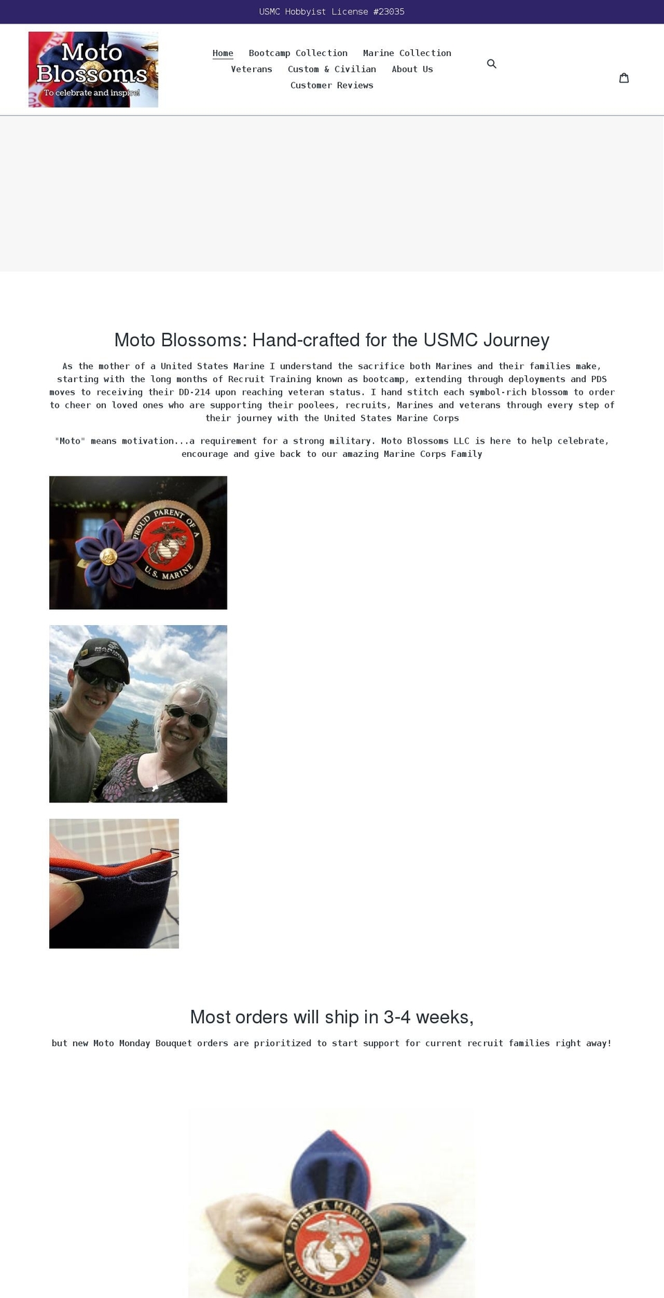 motoblossoms.com shopify website screenshot