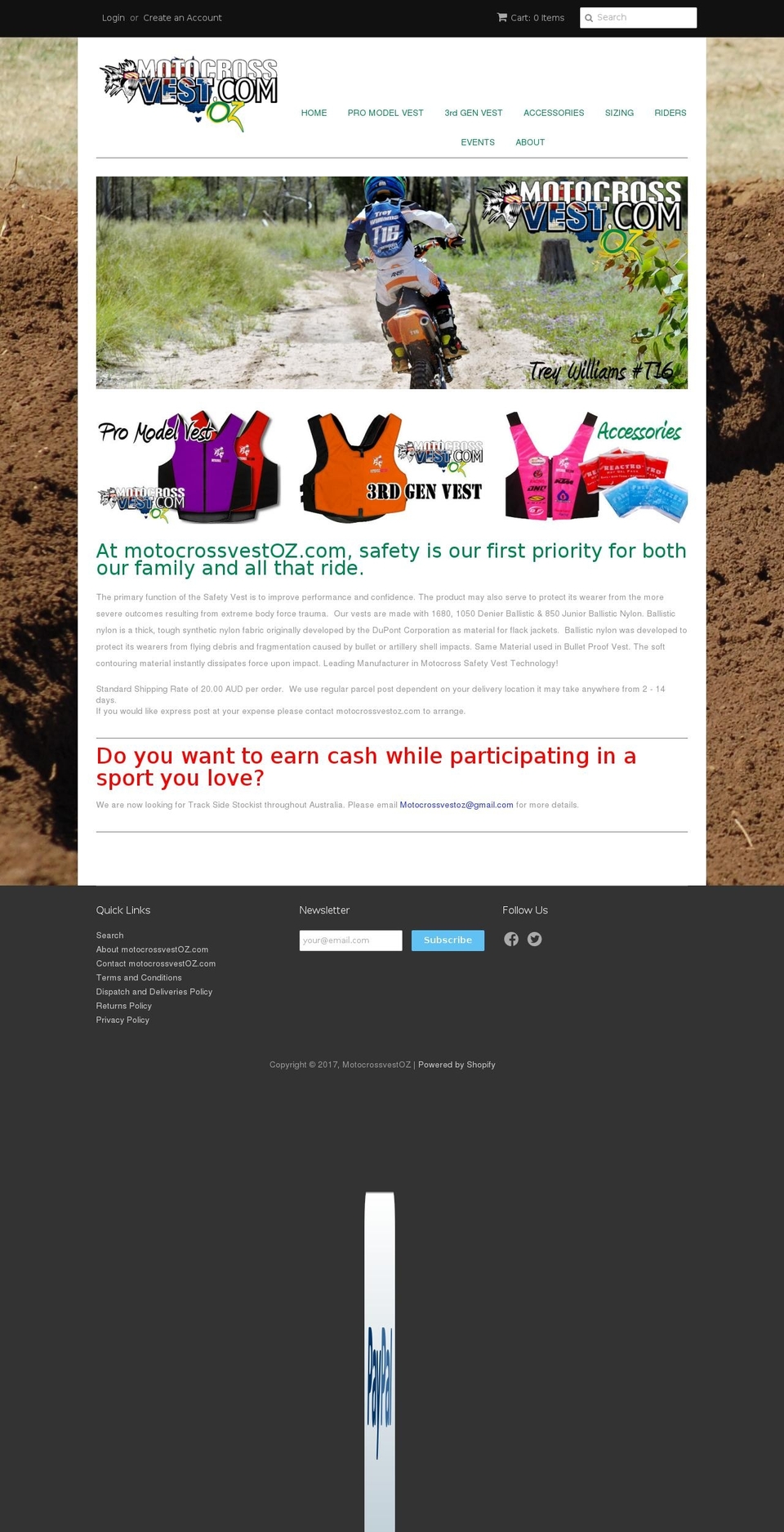 motocrossvestoz.com shopify website screenshot