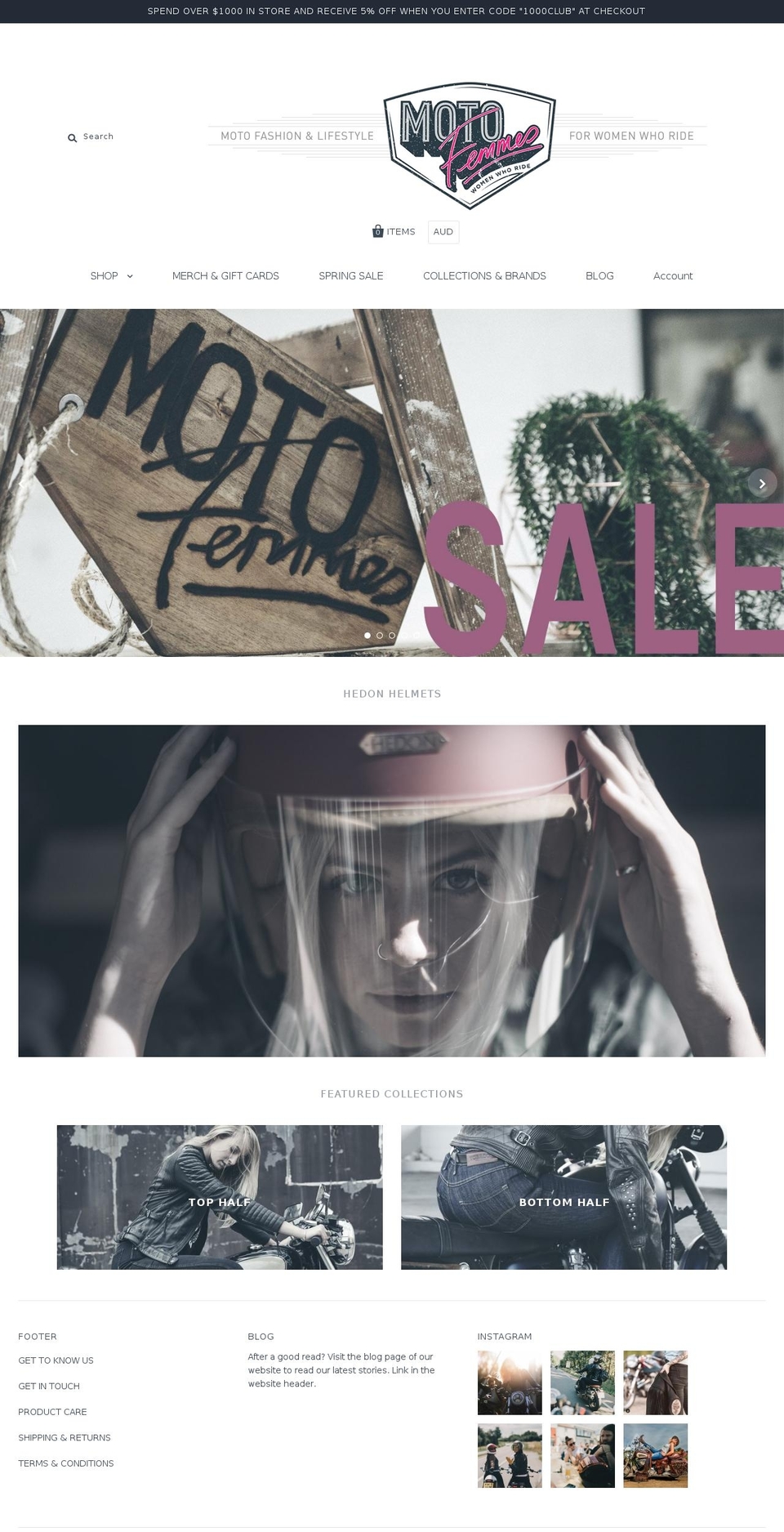motofemmes.com — Shopify storefront screenshot