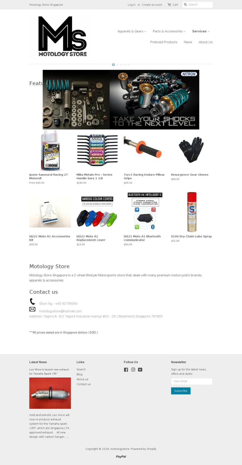 motologystore.com — Shopify storefront screenshot