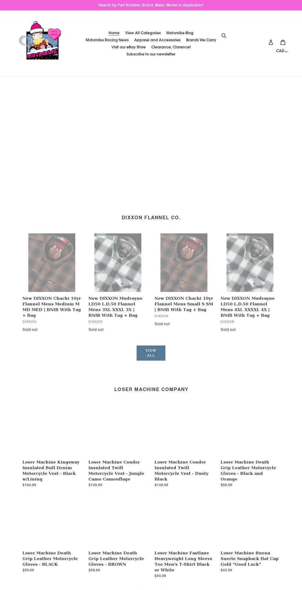 motomike.ca shopify website screenshot