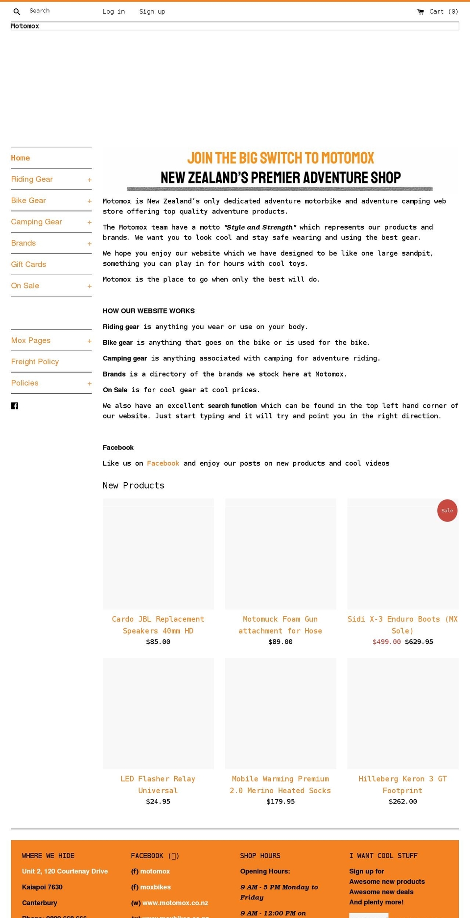 motomox.co.nz shopify website screenshot