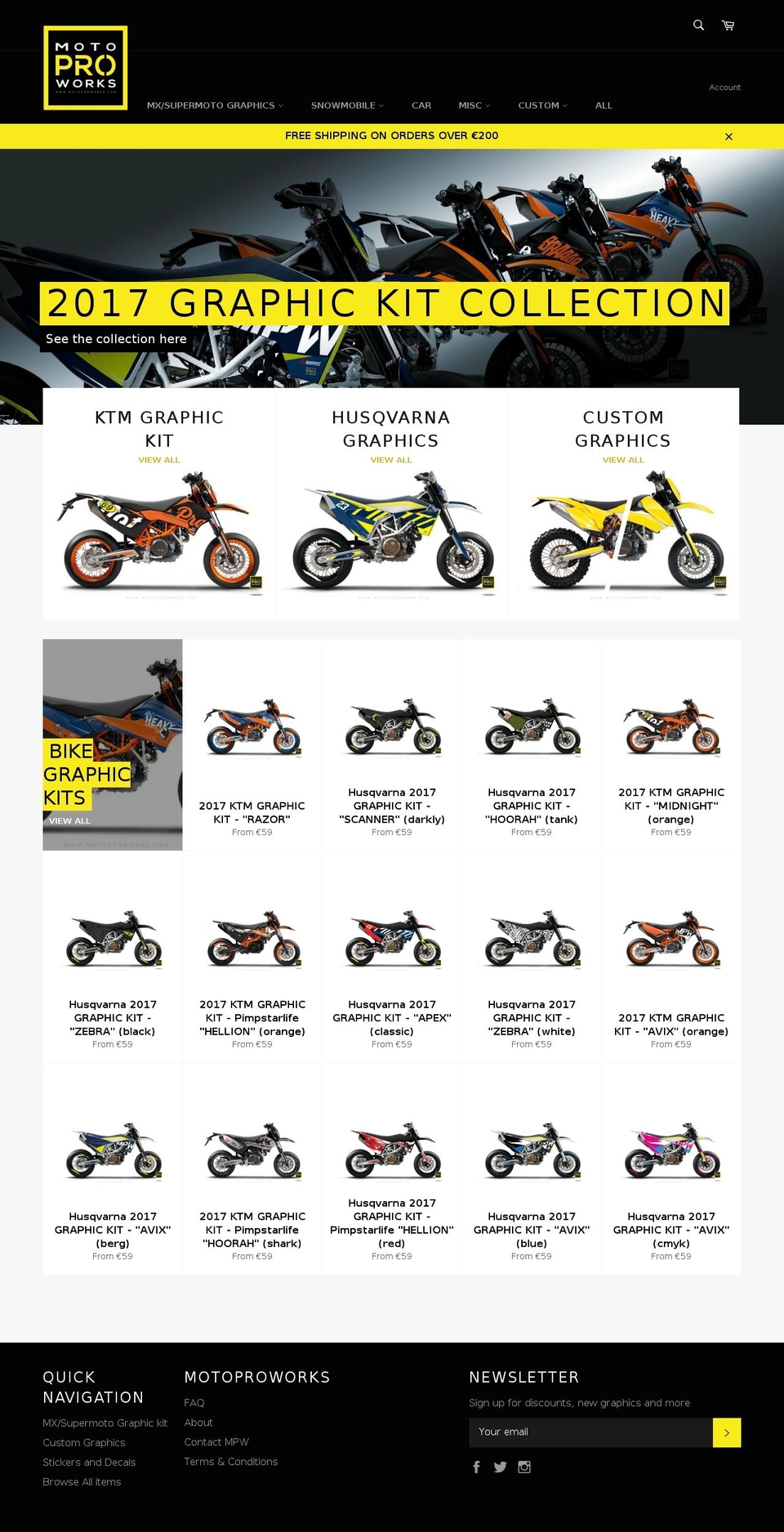 motoproworks.com shopify website screenshot