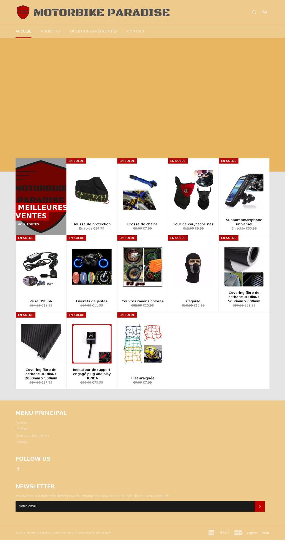 motorbikeparadise.com — Shopify storefront screenshot