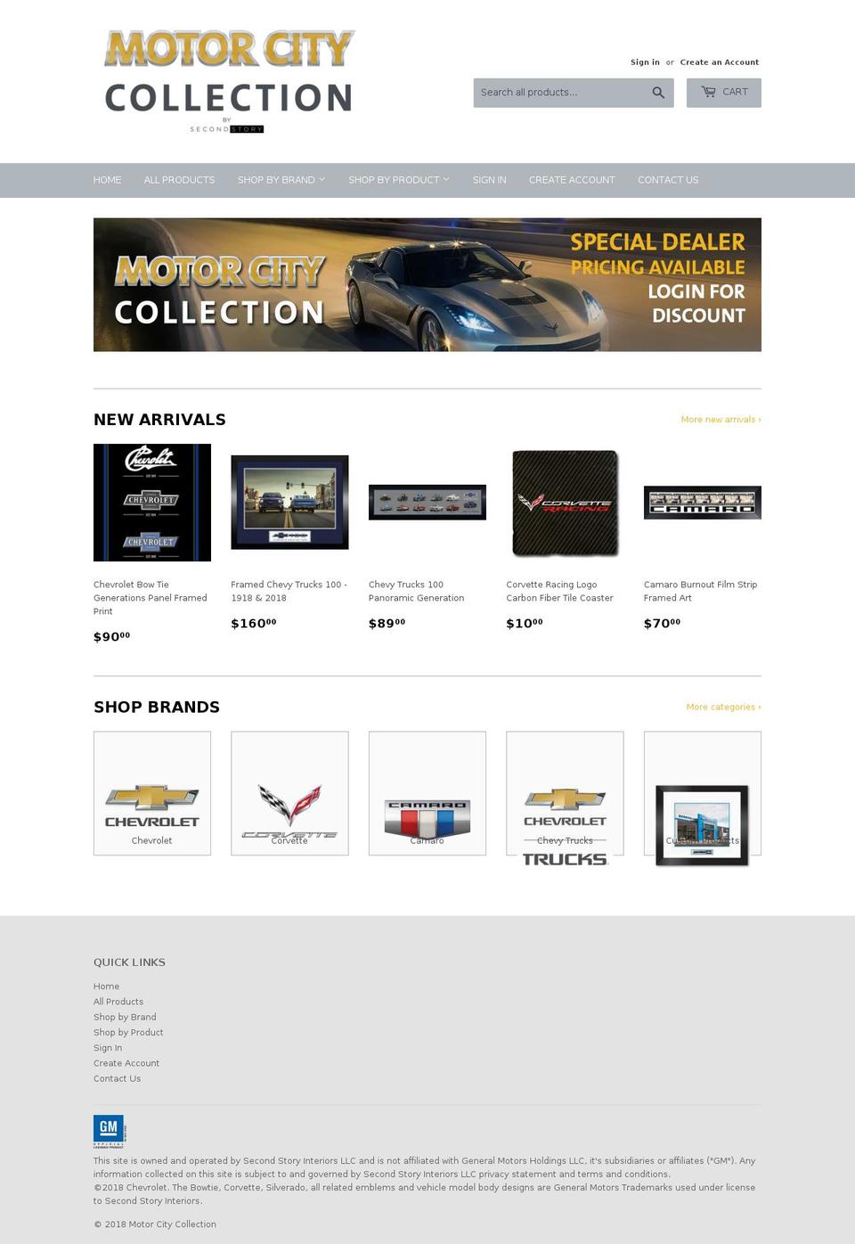 motorcitycollection.com shopify website screenshot