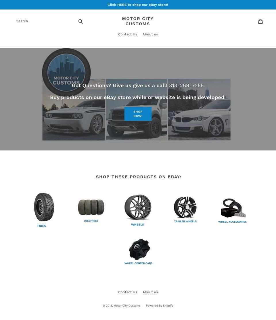 motorcitycustoms.com — Shopify storefront screenshot