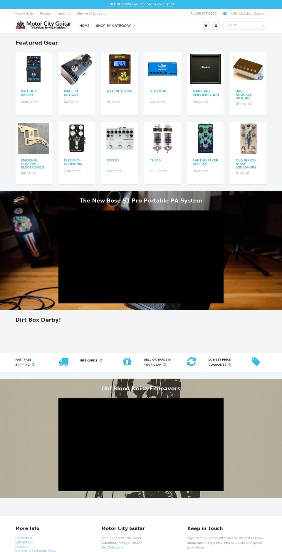 motorcityguitar.com — Shopify storefront screenshot