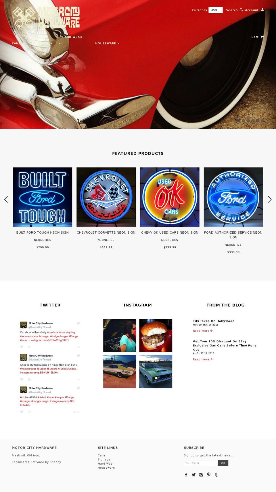 motorcityhardware.com shopify website screenshot