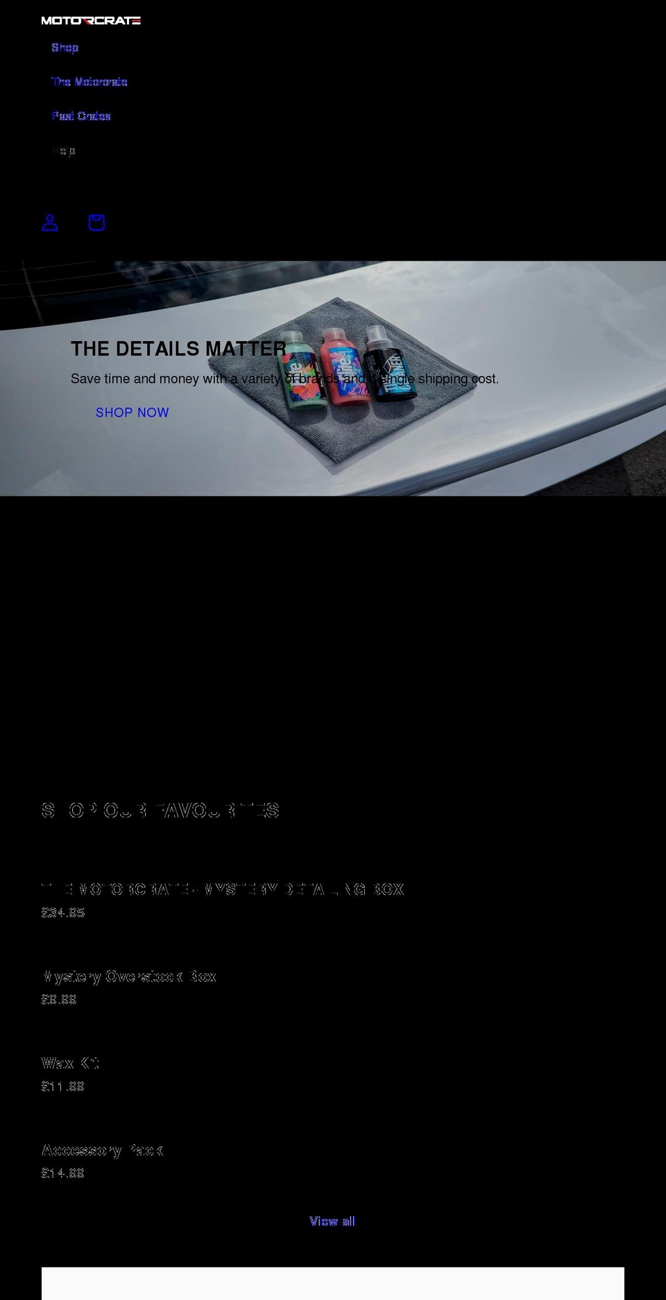 motorcrate.co.uk shopify website screenshot