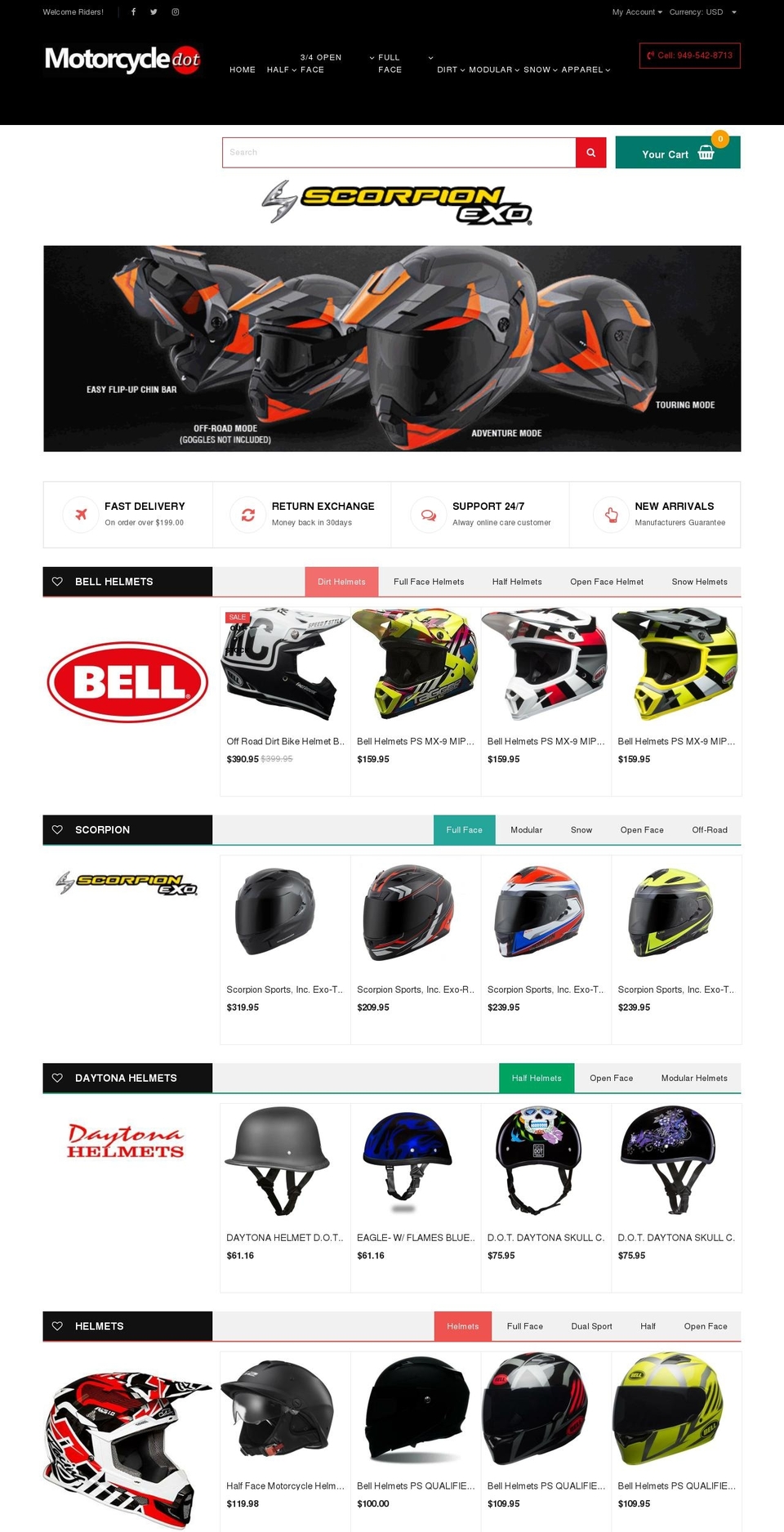 motorcycledot.com shopify website screenshot