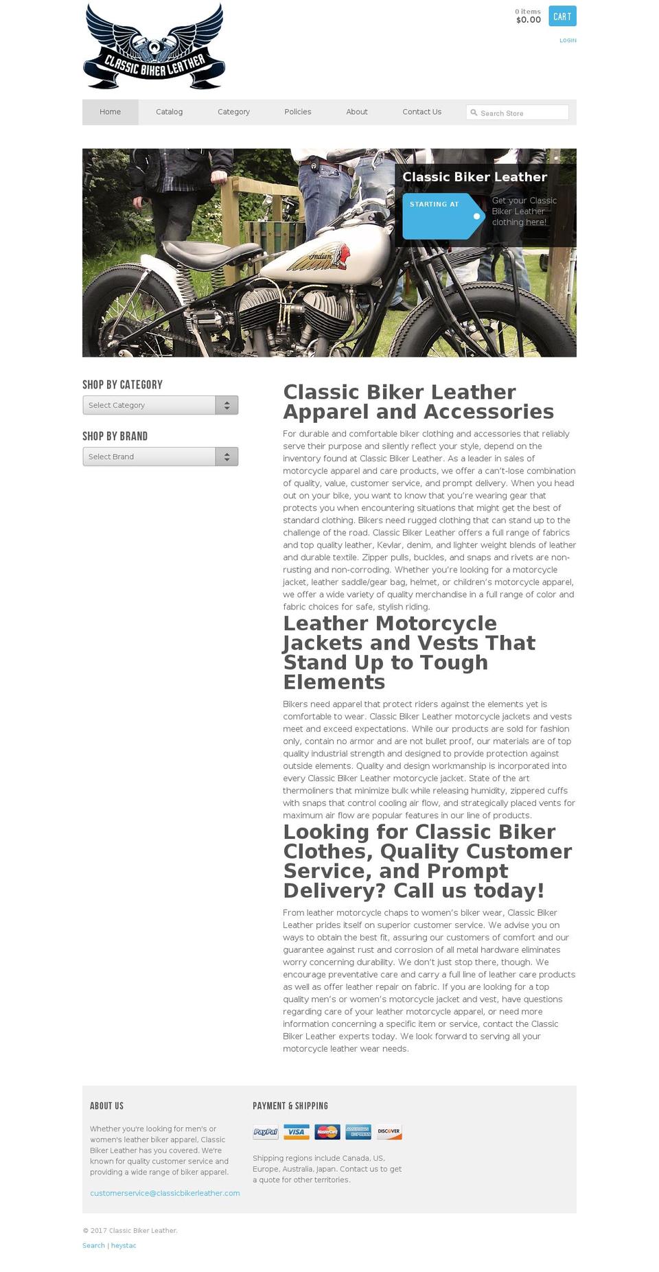 classicBiker-SomniumLabs Shopify theme site example motorcycleleathergearusa.com