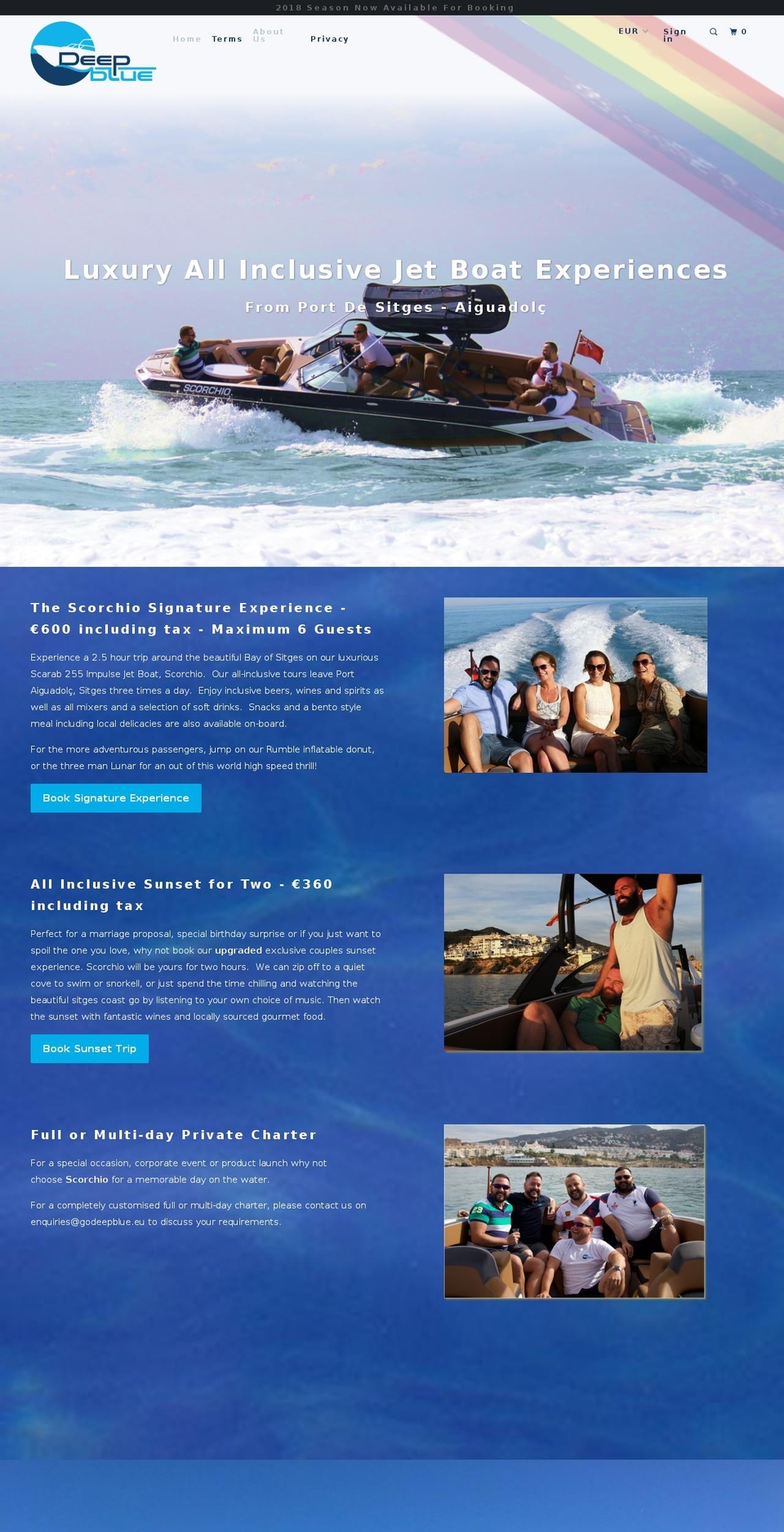motordeepblue.com — Shopify storefront screenshot