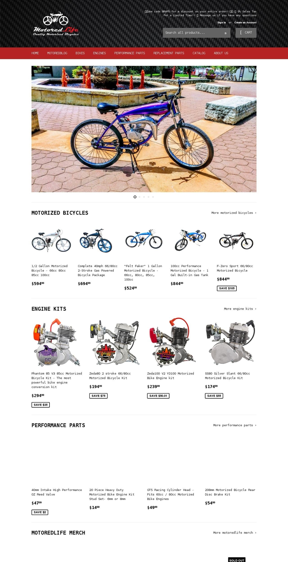 motoredlife.myshopify.com shopify website screenshot
