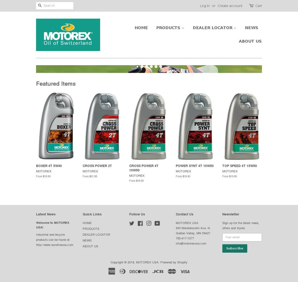 motorexusa.net shopify website screenshot
