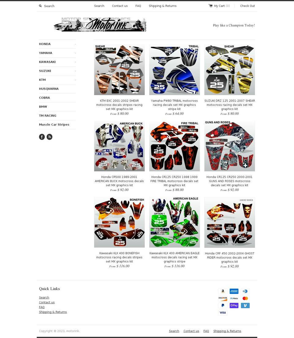 motorink.com shopify website screenshot