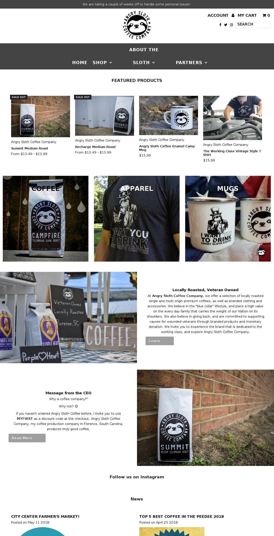 motoroilcoffee.com — Shopify storefront screenshot