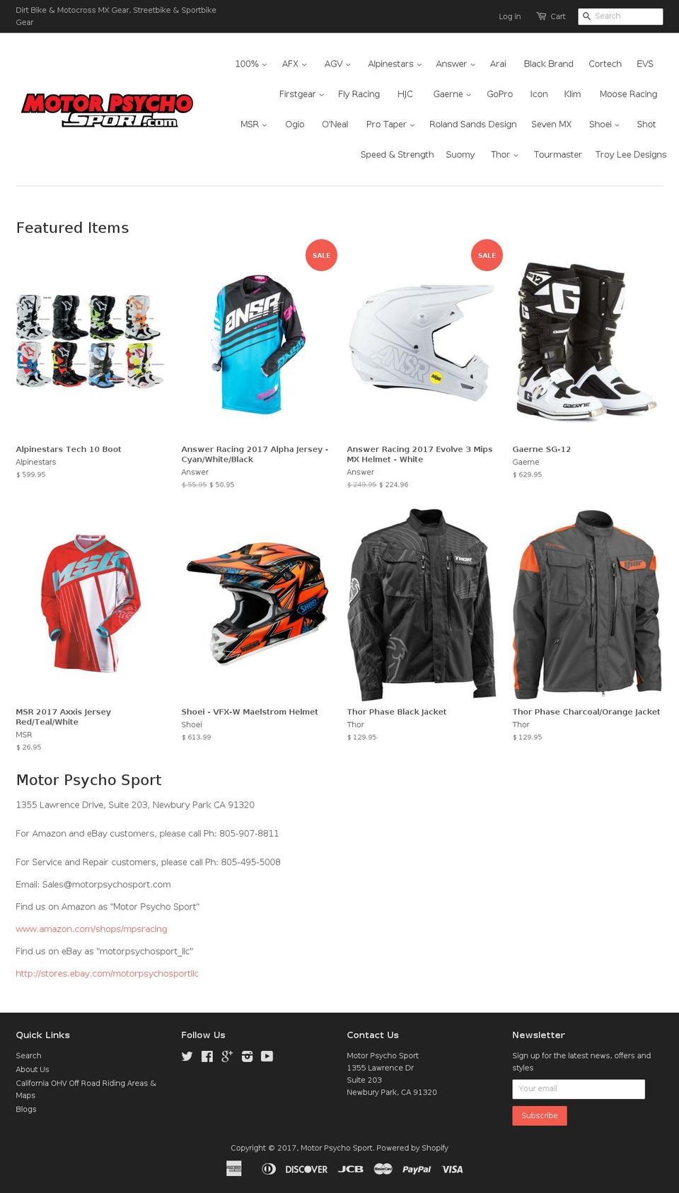 motorpsychosport.com shopify website screenshot