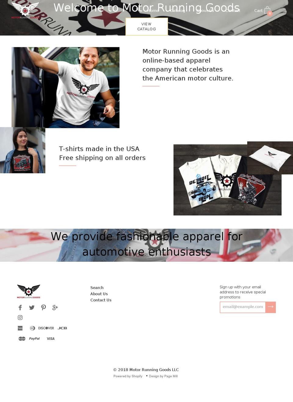motorrunninggoods.com — Shopify storefront screenshot