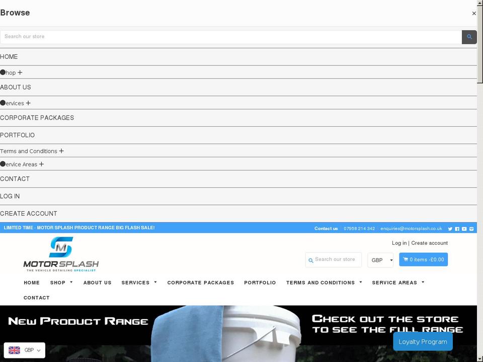 shopbooster173-29041720 Shopify theme site example motorsplash.co.uk
