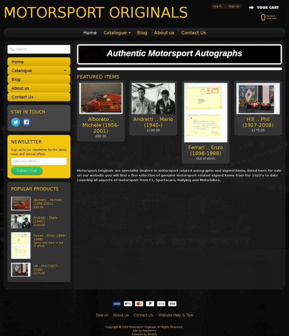 motorsport-originals.com — Shopify storefront screenshot