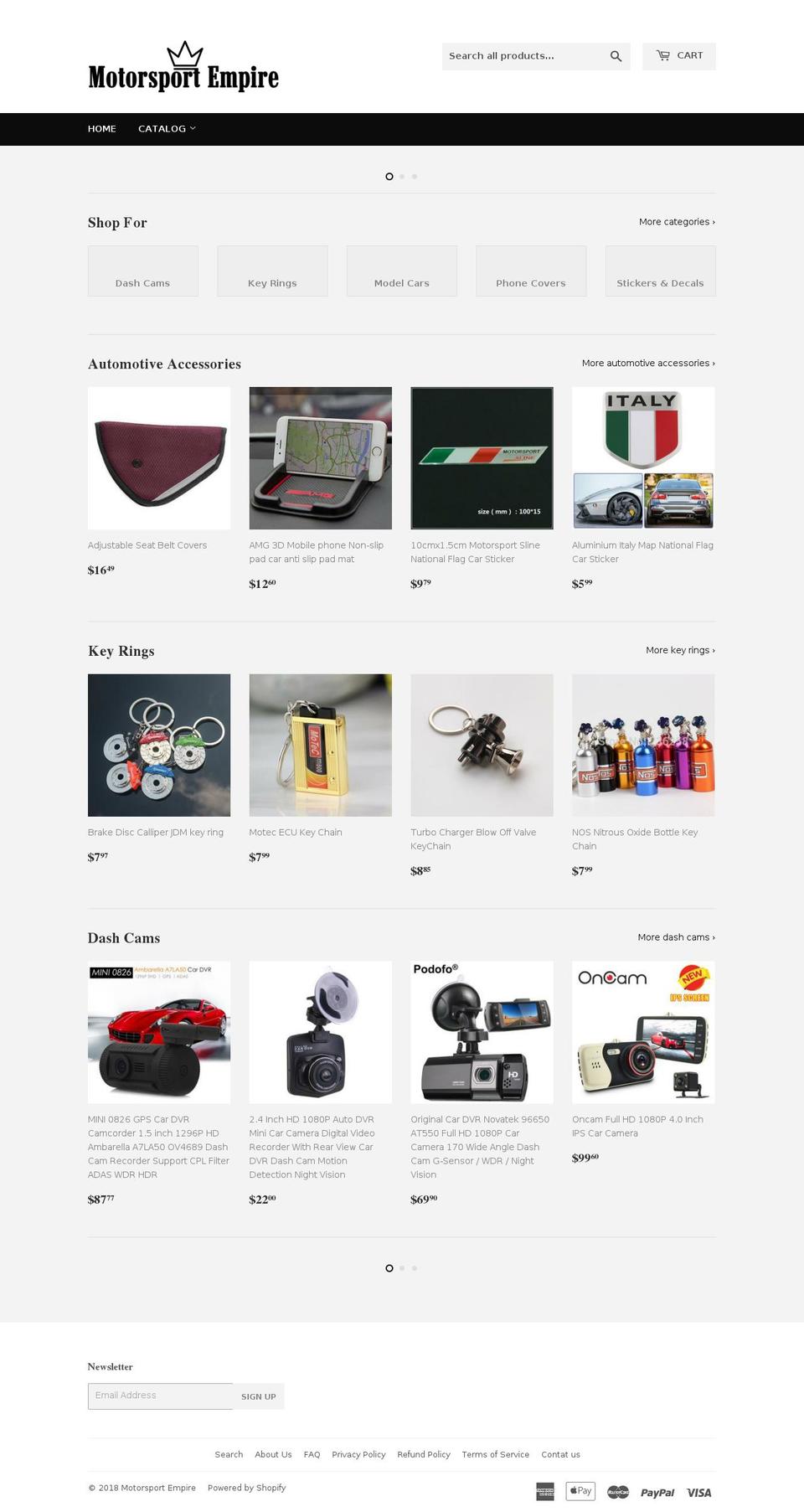 motorsportempire.com — Shopify storefront screenshot