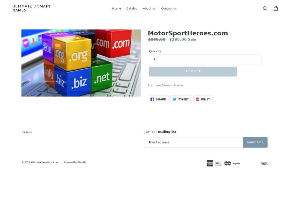 motorsportheroes.com — Shopify storefront screenshot