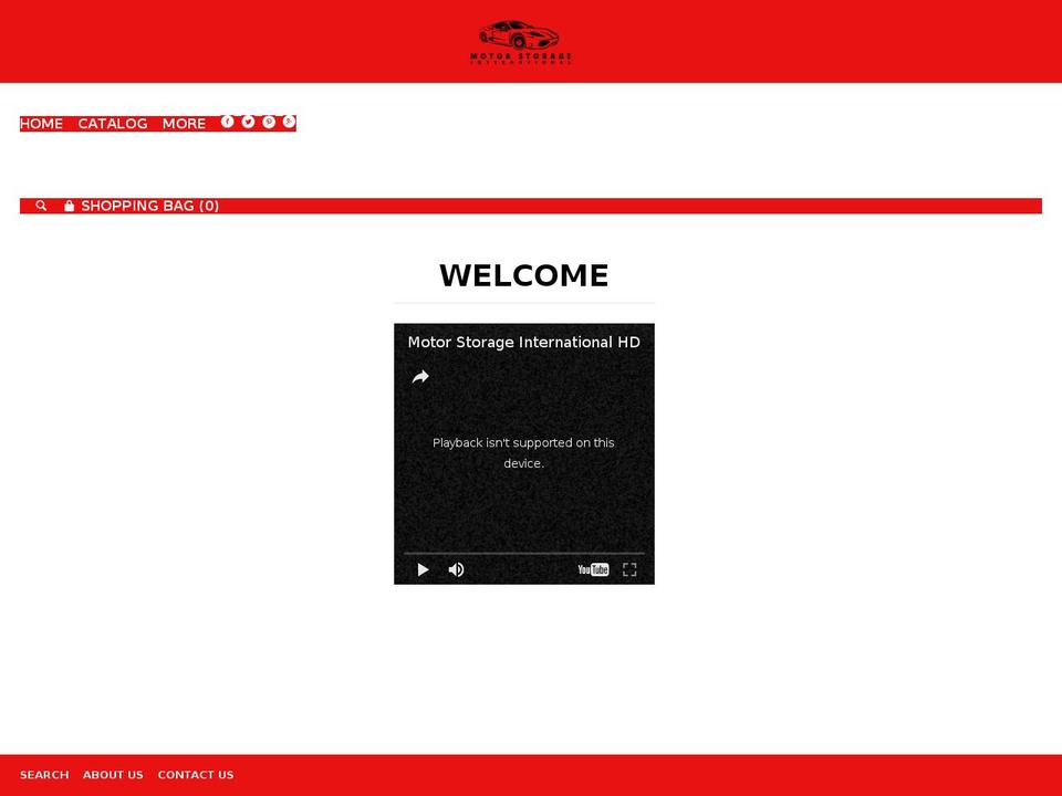 motorstorageinternational.com shopify website screenshot