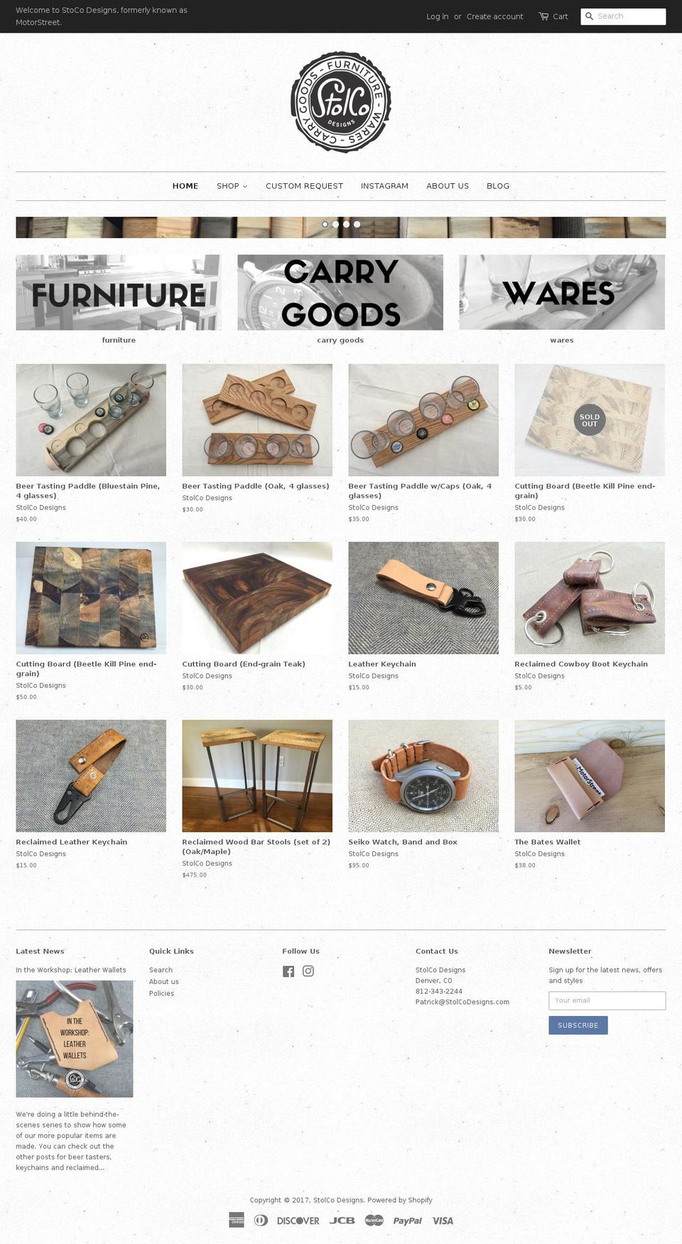 motorstreetcarrygoods.com shopify website screenshot