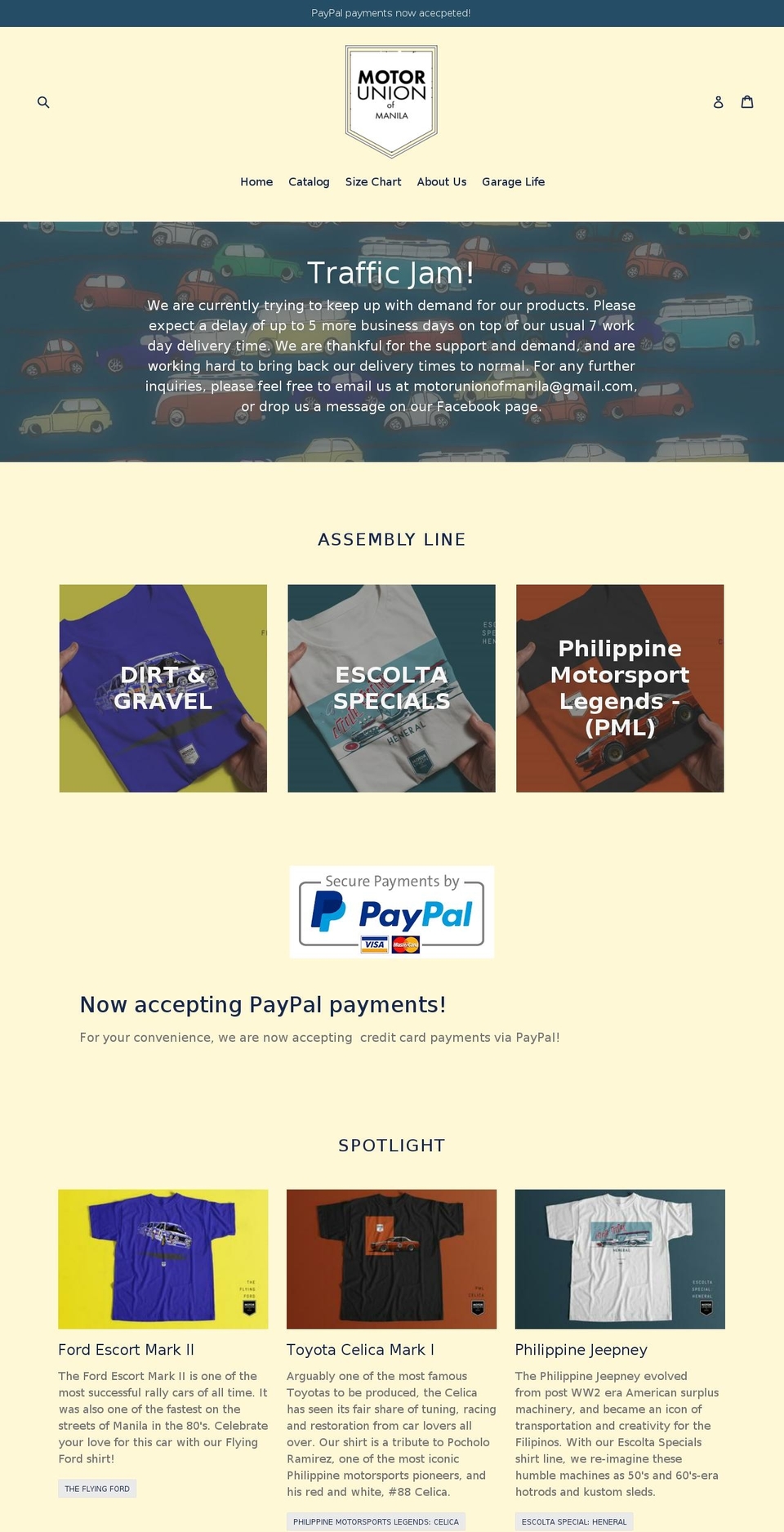 motorunionofmanila.com — Shopify storefront screenshot