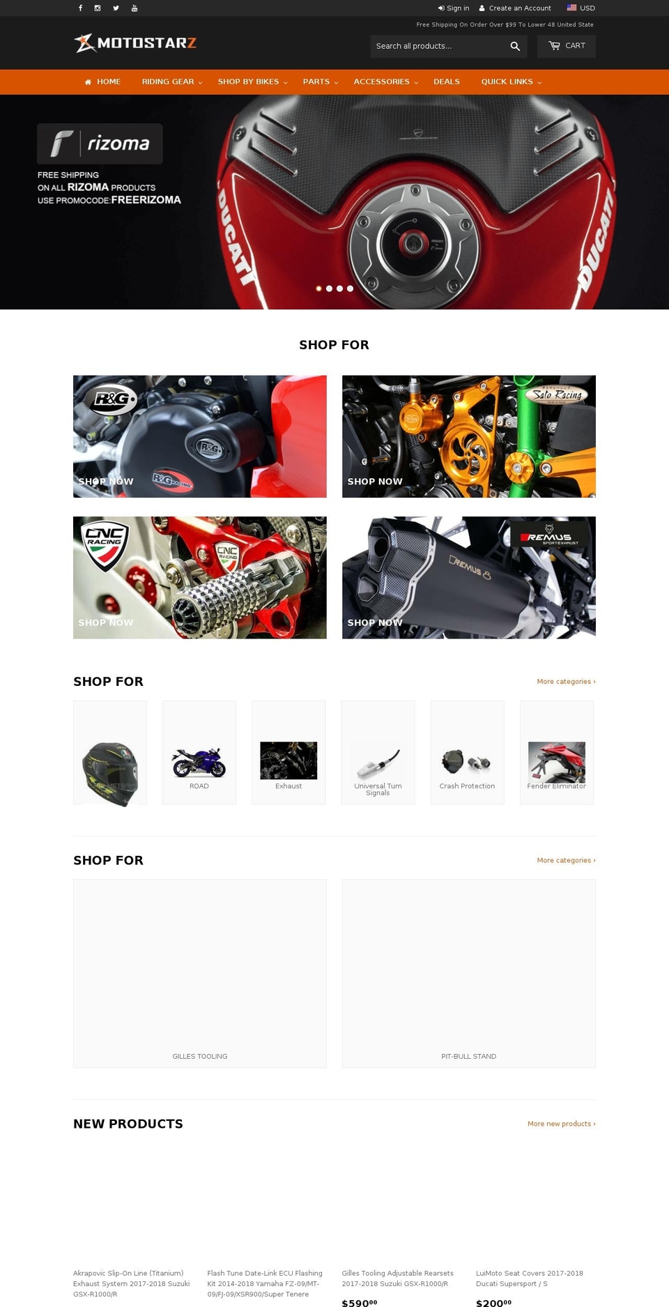 motostarz.com shopify website screenshot