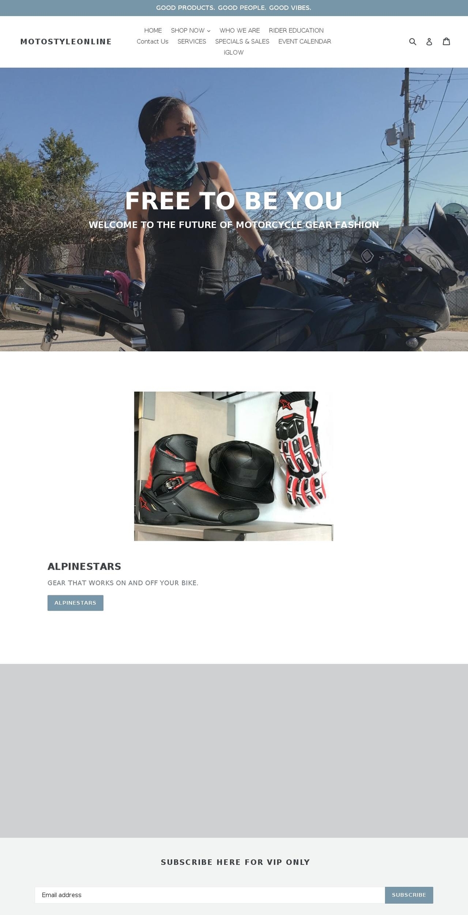 motostyleonline.com shopify website screenshot