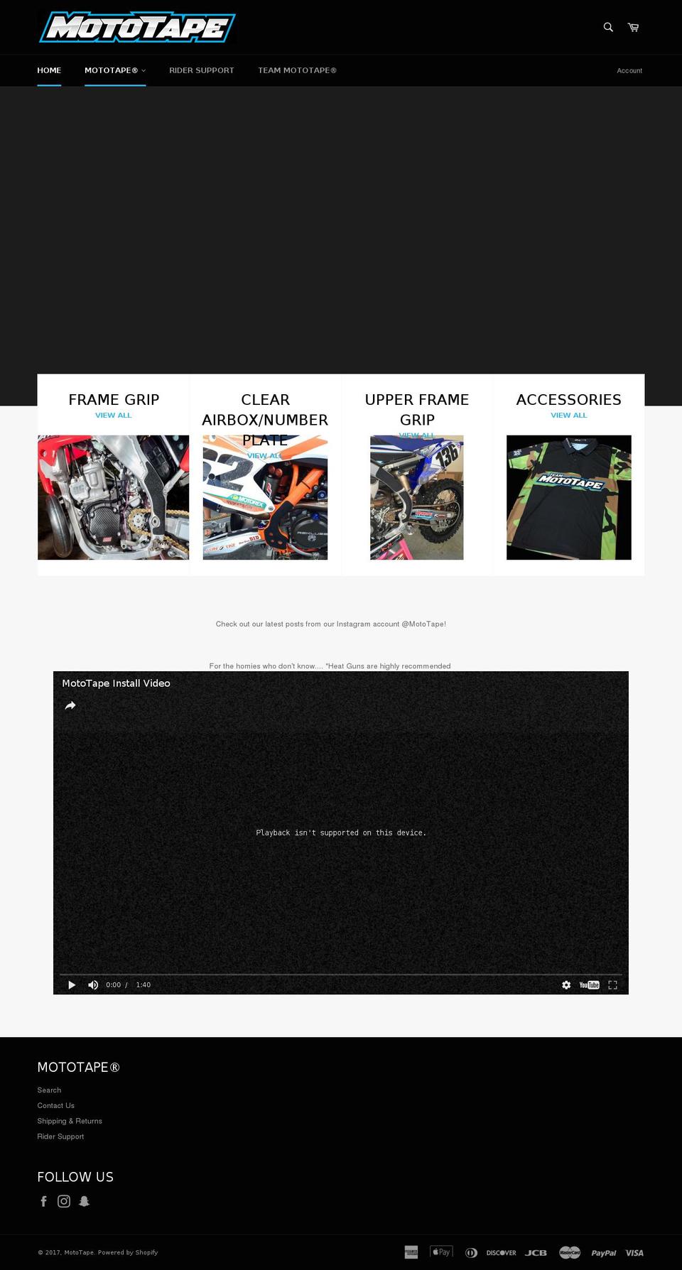 mototape.com shopify website screenshot