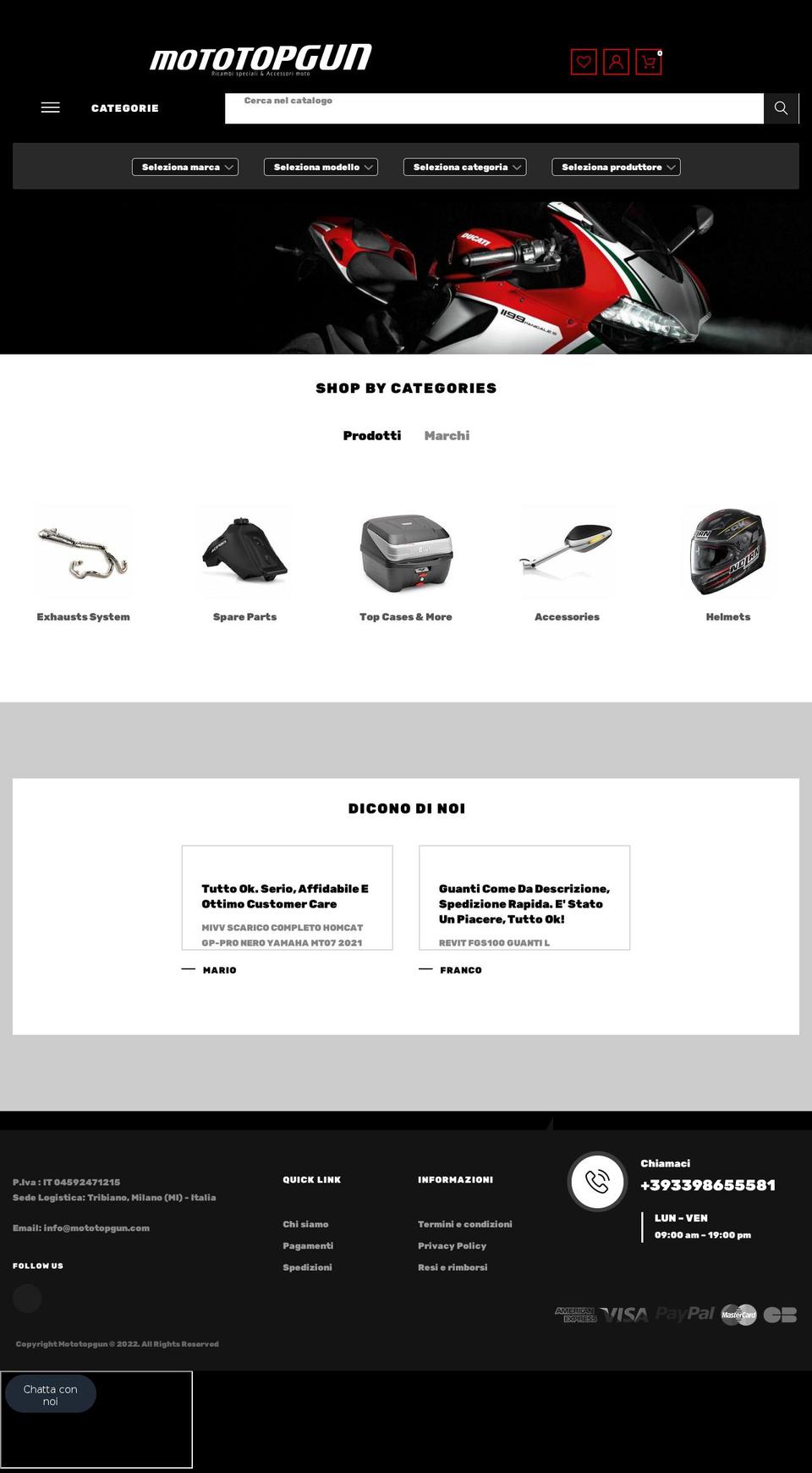 Spares Shopify theme site example mototopgun.it