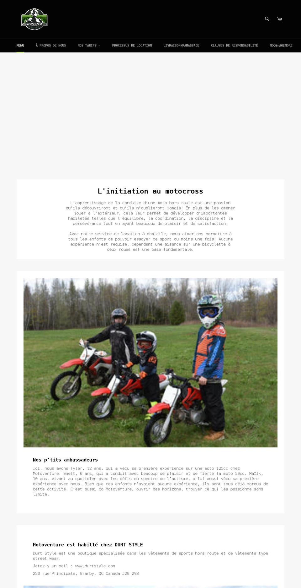 motoventure.ca shopify website screenshot