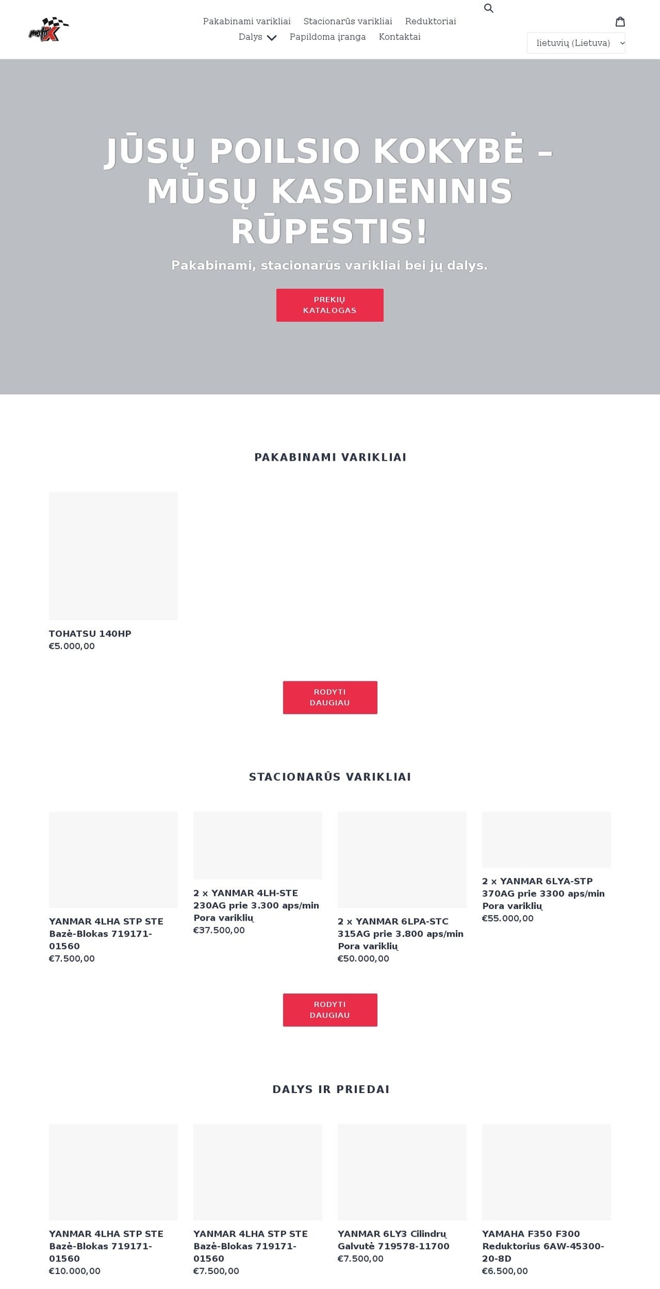 motox.lt shopify website screenshot