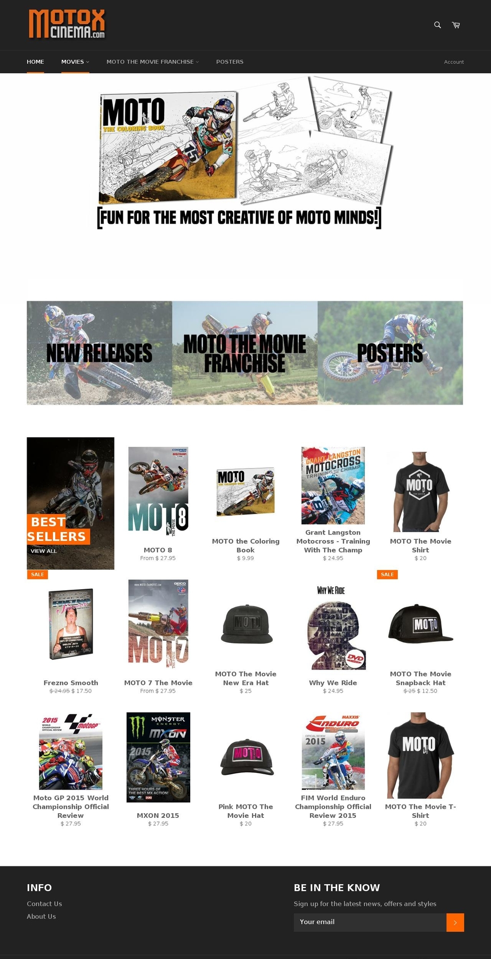 motoxcinema.net shopify website screenshot