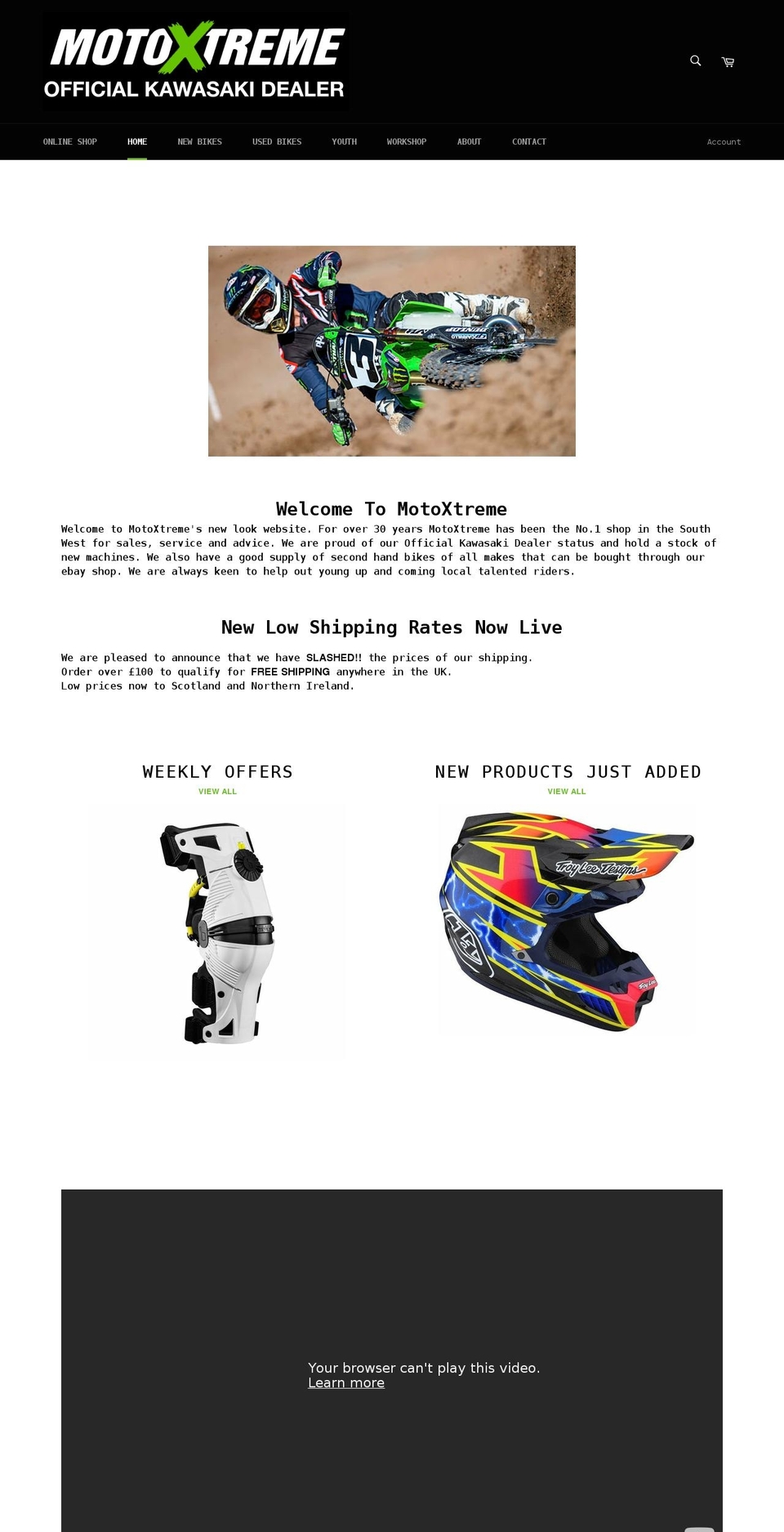 motoxtreme.co.uk shopify website screenshot