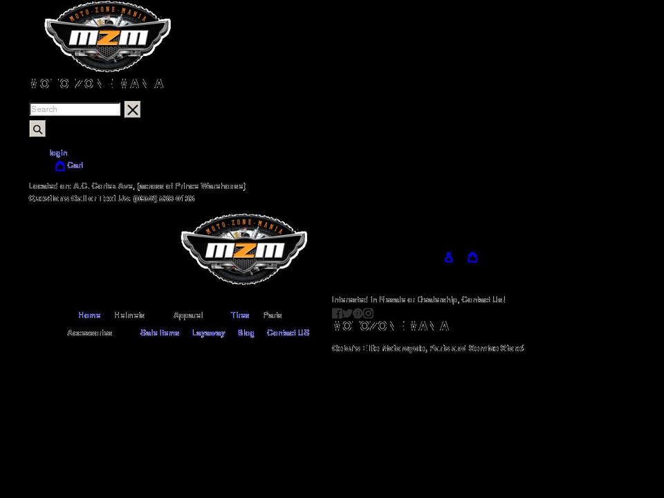 motozonemania.com shopify website screenshot