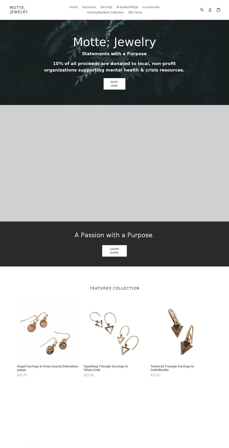 mottejewelry.ca shopify website screenshot