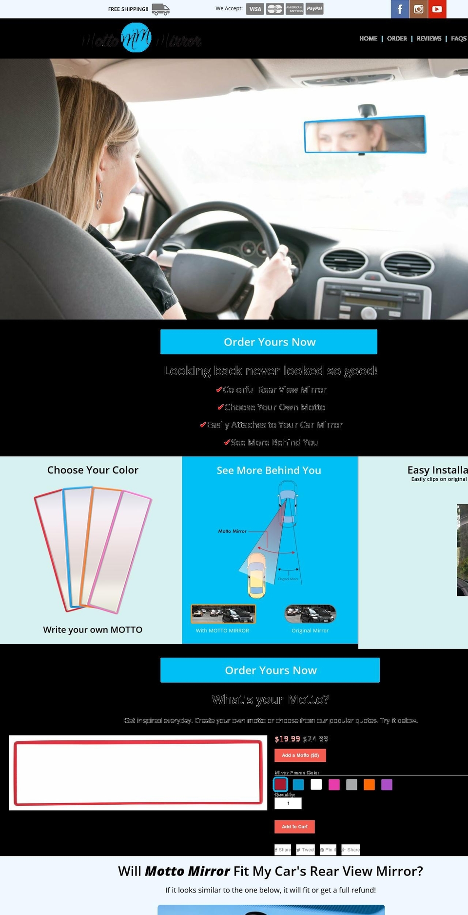mottomirror.com — Shopify storefront screenshot