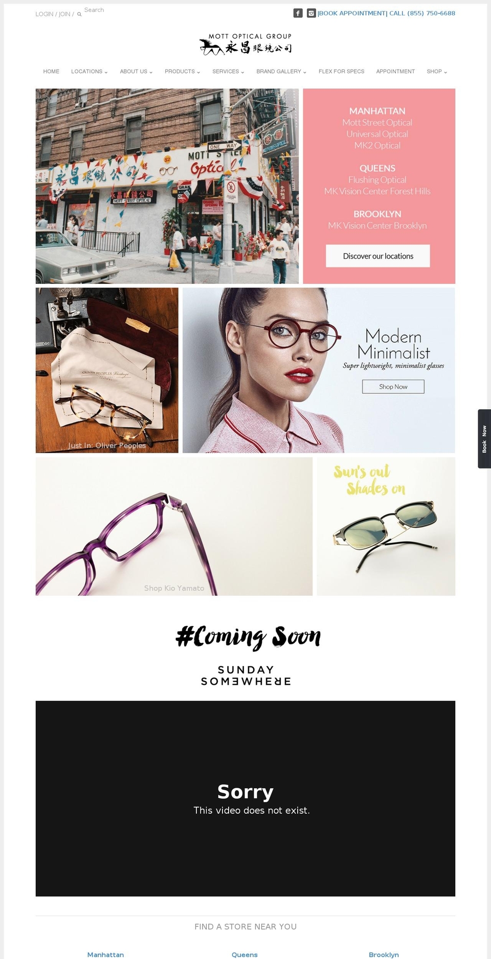 mottoptical.com shopify website screenshot