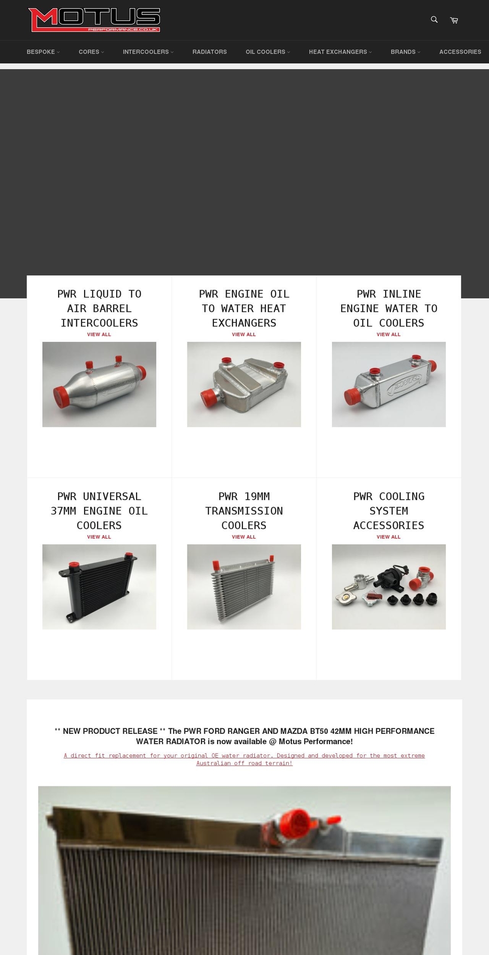 motusperformance.co.uk shopify website screenshot