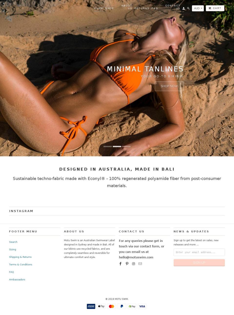 motuswim.com — Shopify storefront screenshot